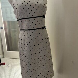 Carmen Marc Valvo Navy Polka Dot Dress S